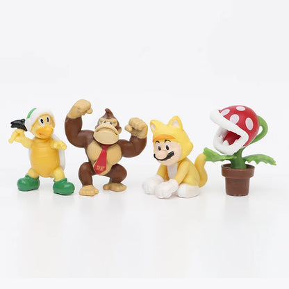 Lot de 12/24/48 figurines d'action Super Mario Bros Kawaii Bowser Anime avec sac de rangement pour enfants Jouets Cadeaux