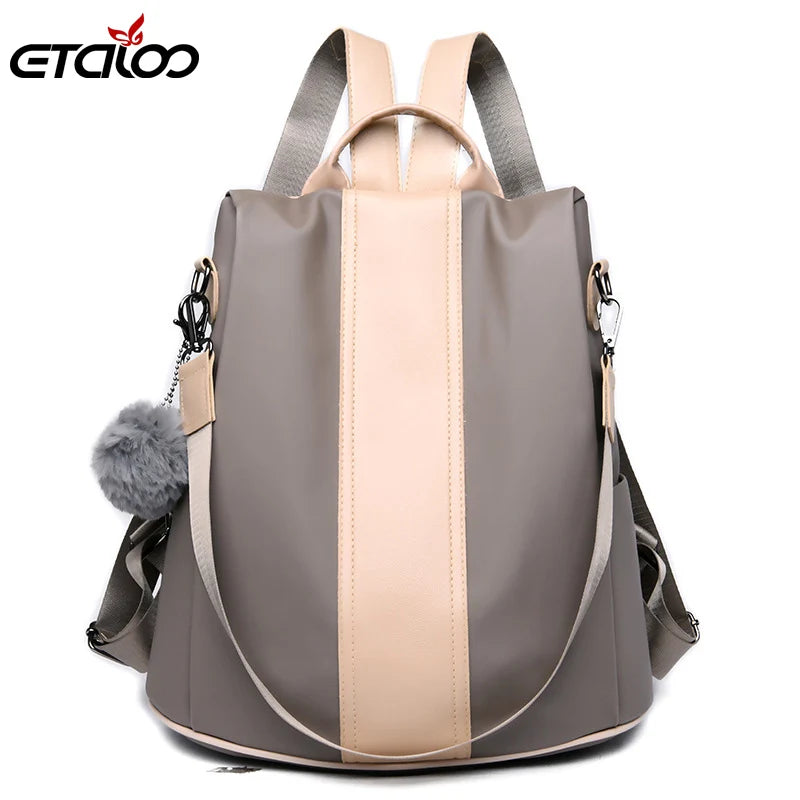 Women Backpack Fashion School Bags for Teenager Girls Casual Women Black Backpacks High Quality PU Leather Solid Bag Soft Handle