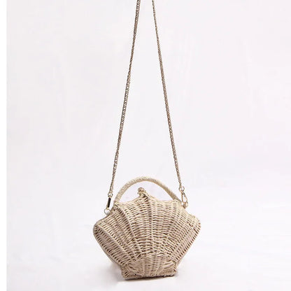 Bolsos de hombro de mimbre de moda para mujer, bolsos tejidos de mimbre, lindos bolsos cruzados, bolsos de paja para playa de verano, pequeños bolsos Bali