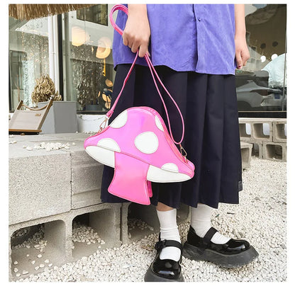 Laser Mushroom Design Women Handbags and Purses Girls Kawaii Shoulder Bag Crossbody Chain Day Clutch Designer Mini Hand Bag