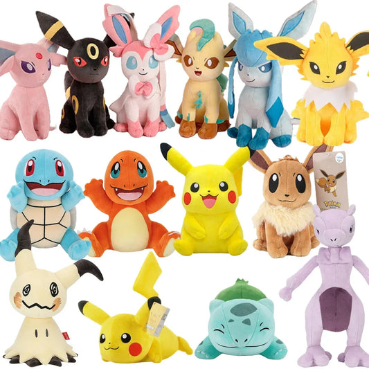 DuoDuoBao Original POKEMON Eevee Sylveon Umbreon Espeon Plush Toy Gengar Pikachu Charizard Plush Doll Soft Kawaii Toys Kids Gift