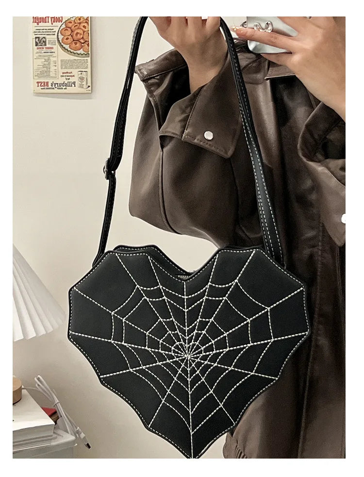 Sweet Spicy Love Bat Crossbody Bag Spider Web Women's Bag Multifunctional Shoulder Bag