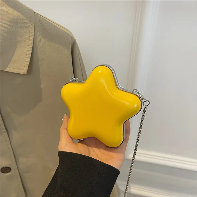 Mini bolsos cruzados con forma de estrella para mujer, porta lápiz labial personalizado, bolso con cadena para auriculares, lindos monederos pequeños para mujer 2024