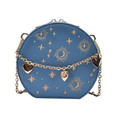 Fashion Starry Sky Round Bags Women Crossbody Bag Luxury Chain Circular Shoulder Bag Lady Small Embroidery Women's Handbag