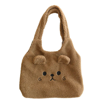 2022 Winter Handbags Women New Japanese Kawaii Bag Tote Bag Imitation Lamb Hair Shoulder Bag Women Soft Plush Bolso Mujer Sac