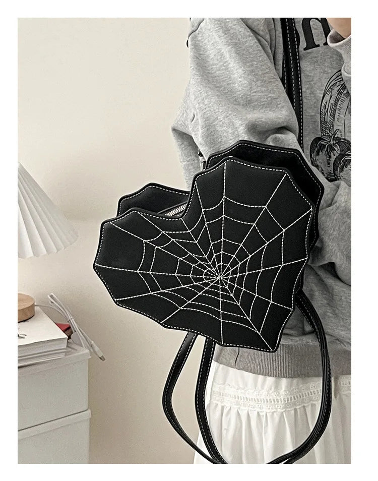 Sweet Spicy Love Bat Crossbody Bag Spider Web Women's Bag Multifunctional Shoulder Bag