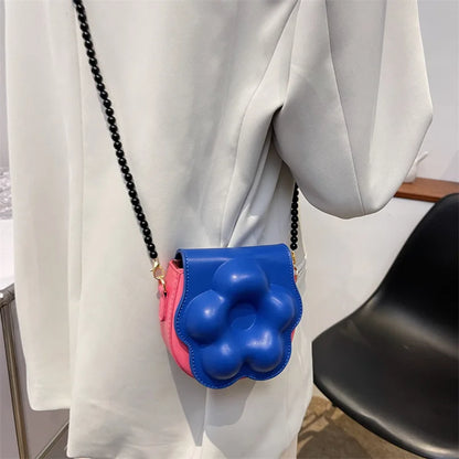 Mini sacs à bandoulière à fleurs pour femmes, sac à chaîne en perles noires, sac à main de luxe en perles et sacs à monnaie