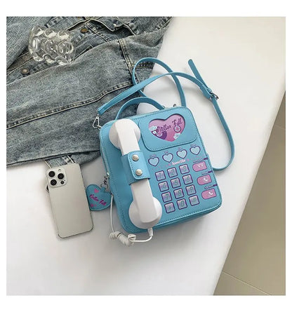 Bolso de mano para mujer, divertido bolso de hombro con forma de teléfono para niñas, estilo de moda femenino, lindo bolso cruzado