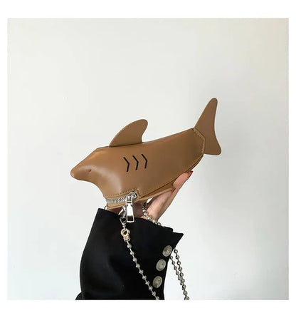 Cute 3D Animal Shark Cross Body Bags Womens Unique Adorable Cute Clutch Purse Bags