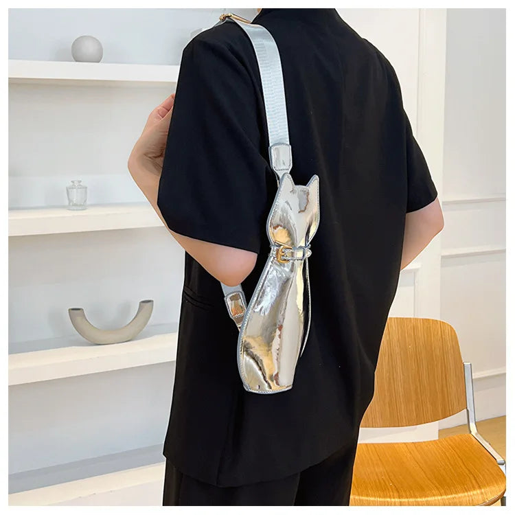 Sac à bandoulière en forme de chat pour femme, sac de poitrine amusant avec dessin animé, petit sac pour téléphone