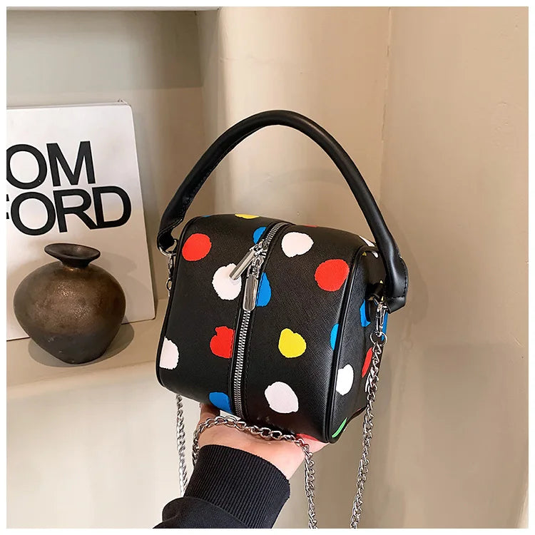 Bolso de hombro para mujer, divertido bolso con forma de dado, moderno bolso de mano con diseño de ondas en colores contrastantes, elegante bolso cruzado portátil para mujer, pequeño bolso cuadrado