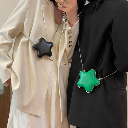 Mini bolsos cruzados con forma de estrella para mujer, porta lápiz labial personalizado, bolso con cadena para auriculares, lindos monederos pequeños para mujer 2024