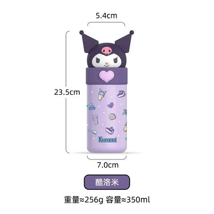 Bouteille isotherme en acier inoxydable Sanrio Hello Kitty 350 ml Kawaii Kuromi Cinnamoroll Melody pour enfants