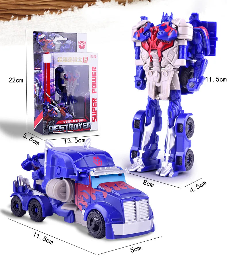 12CM Transformation Robot Kit Toys Models 2 In 1 One Step Model Deformed Car Toy for Boy Gift