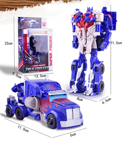 12CM Transformation Robot Kit Toys Models 2 In 1 One Step Model Deformed Car Toy for Boy Gift