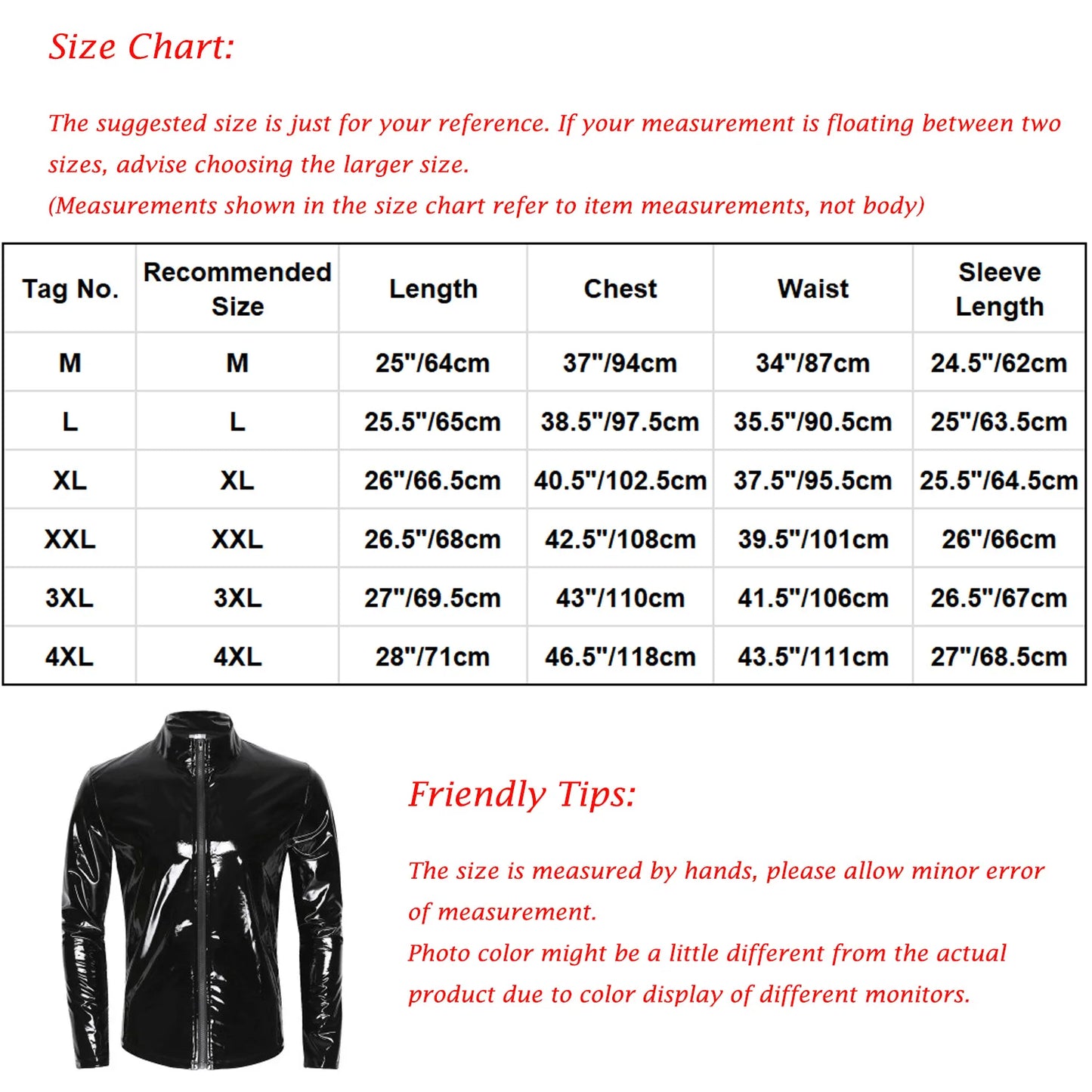 YiZYiF Men Shiny Metallic Front-Zip Stand Collar Tops Wet Look Sexy Patent Leather Nightclub Style Long Sleeve Tops For Men