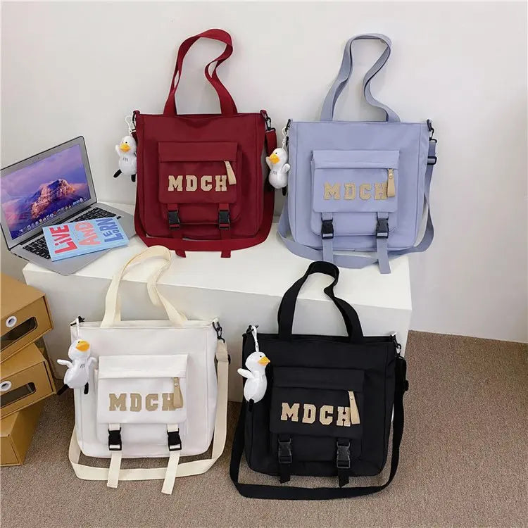 Bolso de hombro de estilo japonés para estudiantes universitarios, bolsos y carteras con estampado de letras para mujer, nuevos bolsos tipo bandolera, bolsos tipo cartera para mujer