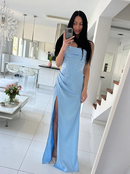 Robe longue d'été en satin moulante pour femme, robe de soirée, nouveauté 2022, dos nu, rouge, sexy, célébrité, rendez-vous, robes de soirée