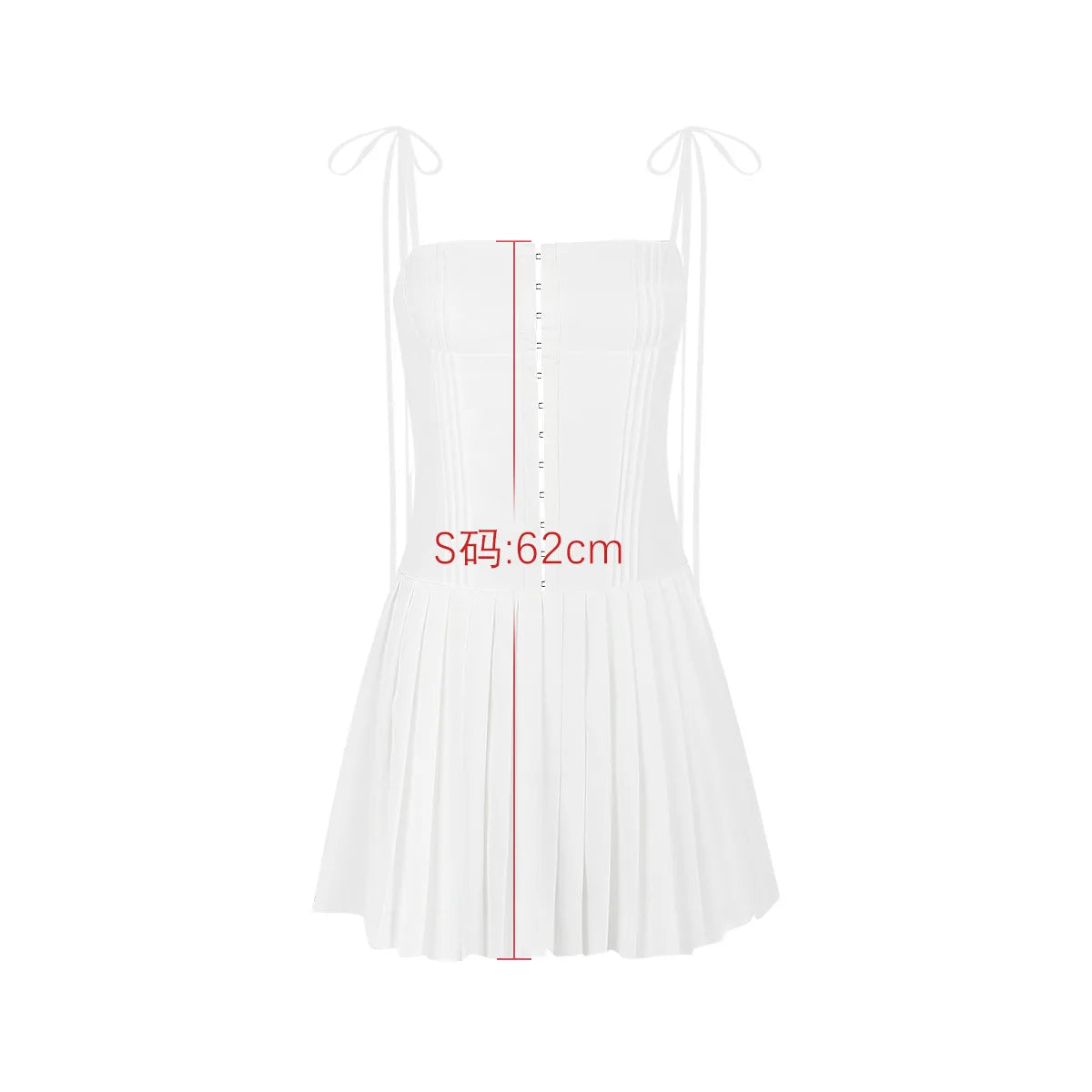 Suninheart - Vestido de verano blanco de corte A, elegante, con tirantes finos, ajustado, para fiesta, informal, fruncido, para mujer, 2023