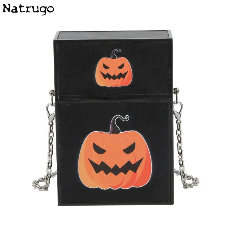 Bolso de Halloween para mujer, nuevo bolso bandolera divertido con diseño de fantasma de dibujos animados de 2023, mini bolso tipo caja de calabaza