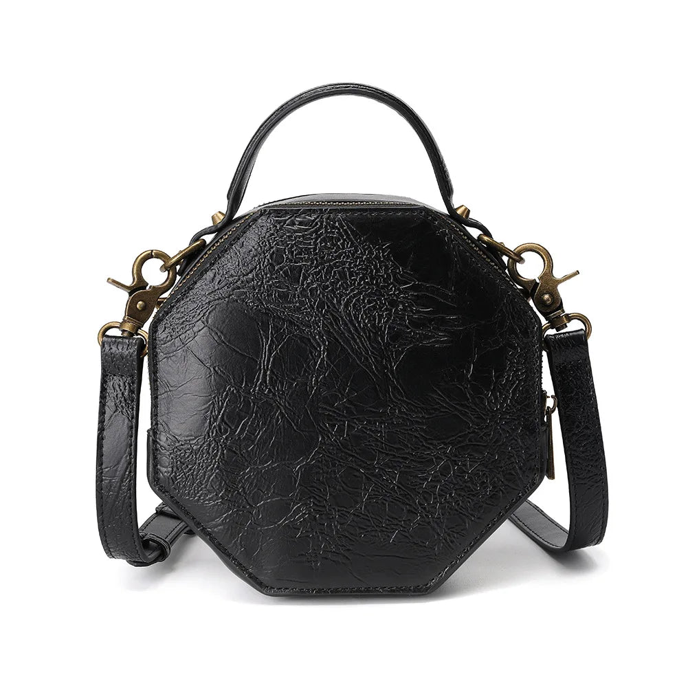 Sac à bandoulière gothique en cuir pour femme, sac à bandoulière Steampunk, sac à bandoulière vintage pour femme, sac à poignée supérieure à rivets