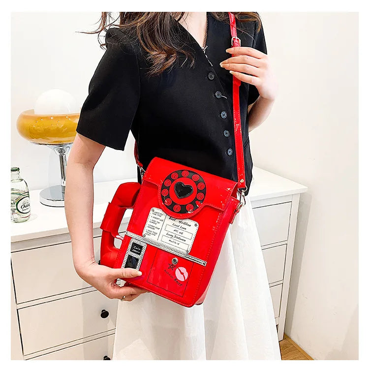 New Telephone Shaped Purses and Handbags for Women Retro Phone Top-Handle Shoulder Bags Crossbody Bag Fashion Female Totes