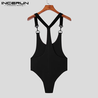 Comfortable Loungewear Men's Sexy Fashion Rompers Casual Male Solid All-match Button Up Sleeveless Bodysuits S-5XL INCERUN 2023