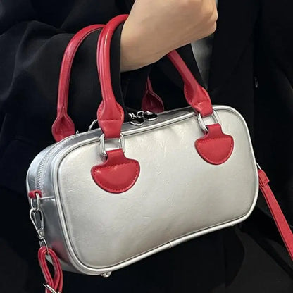 Bolsos de mujer Hit Color 2024 Nuevo bolso de almohada Bolso de mano de cuero de PU Bolso de mensajero de hombro que combina con todo Europa y Estados Unidos