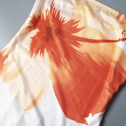 2024 Nuevo vestido largo ajustado para playa con estampado floral para mujer, sin mangas, informal, para vacaciones, con hombros descubiertos, cómodo y elegante