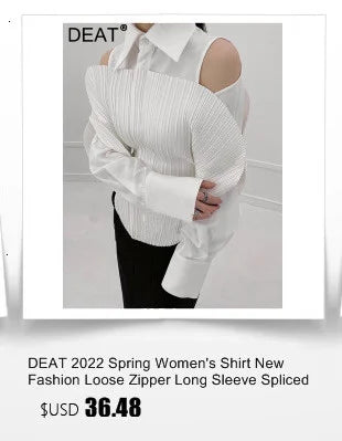 DEAT 2024 Autumn Women's Shirt New Fashion Lapel Loose Single Braested Long Sleeve Solid Color Simple Blouse Female Tide 17A465