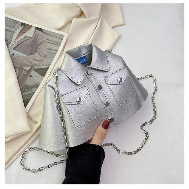 Bolso de mujer 2023, bolso de hombro con forma de ropa creativa, bolso cruzado con cadena pequeña para mujer, lindo bolso de mano