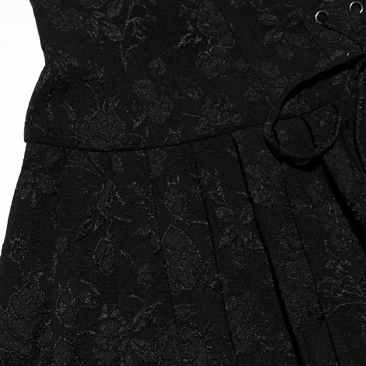 Suninheart Lace Up One Piece Dresses for Women 2023 Vintage Embroidery A Line Pleated Dress Mini Xmas Birthday Party Dress Sexy