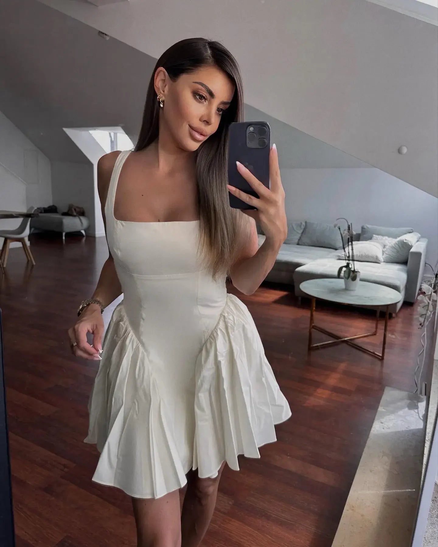 Suninheart Vestido elegante de verano blanco sin espalda con lazo grande sexy para fiesta de cumpleaños Vestidos casuales de fiesta Línea A Ropa mullida para mujer