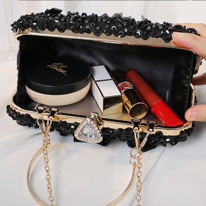 Fashion Handmade Beaded Evening Bag Women Pures  Handbag Celebrity Dress Dinner Bag Women's Banquet Dinner Bag