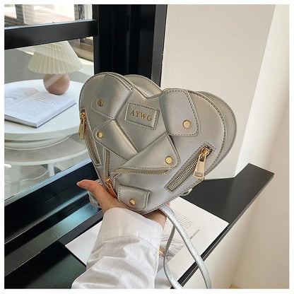 Motorcycle Style Clothes Shape Crossbody Bag Spice Girl Style Shoulder Bag Women Heart Shape Handbag Love Messenger Bag