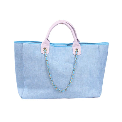 Bolso de mano grande de color caramelo a la moda, bolsos de hombro de diseñador para mujer, bolsos de lona, ​​bolso de playa informal sencillo de verano, bolso grande para compras