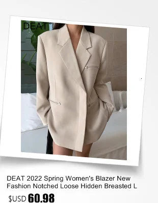 DEAT Fashion Women's New Solid Notched Loose Single Button Blazer High Waist Straight Long Pants Female Tide Summer 2024 17A2339