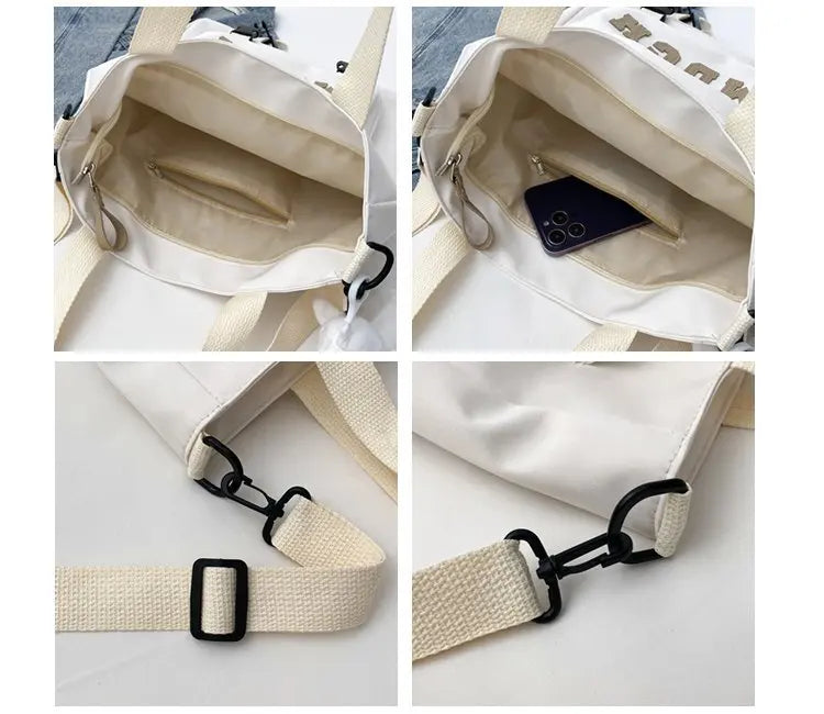 Bolso de hombro de estilo japonés para estudiantes universitarios, bolsos y carteras con estampado de letras para mujer, nuevos bolsos tipo bandolera, bolsos tipo cartera para mujer