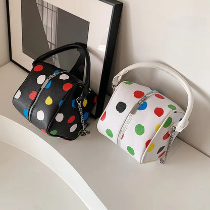 Bolso de hombro para mujer, divertido bolso con forma de dado, moderno bolso de mano con diseño de ondas en colores contrastantes, elegante bolso cruzado portátil para mujer, pequeño bolso cuadrado