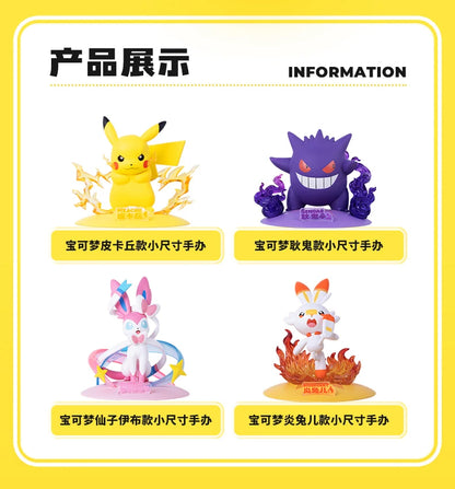 Genuine Pokemon Toys 10cm Pikachu Gengar Sylveon Figures Kawaii Anime Model Toy Gift