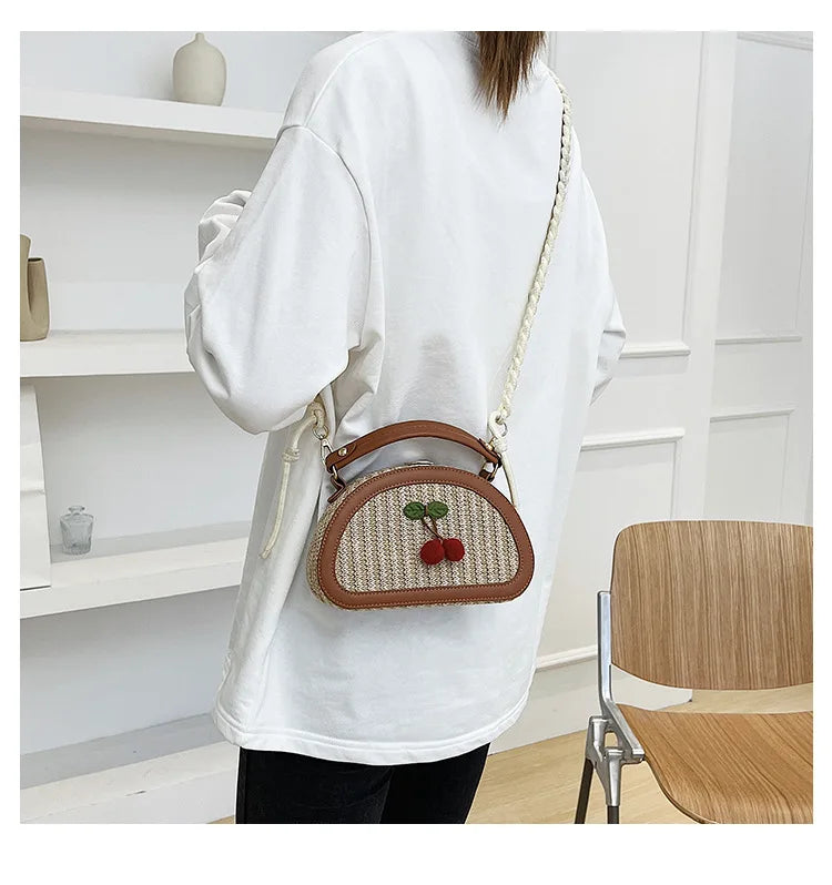 Fashion Summer straw bag Women Handbags Designer Wicker Woven Bag Tote beach bag PU 2022 Summer New Flap Crossbody Bag