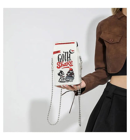 Printed Graffiti Small Square Bag Fashion Cool Crossbody Bag Funny Box Shoulder Bag For Girls