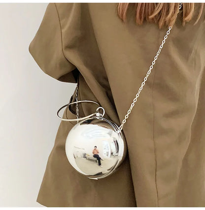 New Acrylic Chain Shoulder Bag Women Handbag Fashion Ball Shape Crossbody Bag Evening Bag