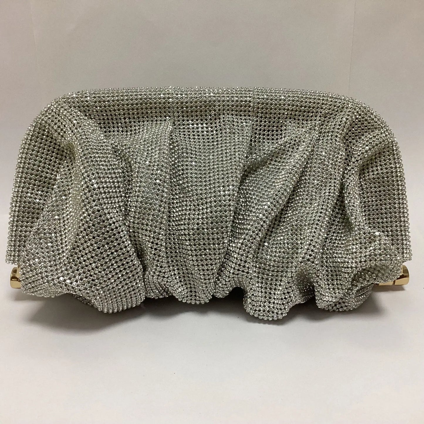 Bolso de mano de lujo con diamantes de imitación fruncidos y degradados para mujer, bolso cruzado con cadena de diamantes brillantes, bolso de fiesta de noche con purpurina