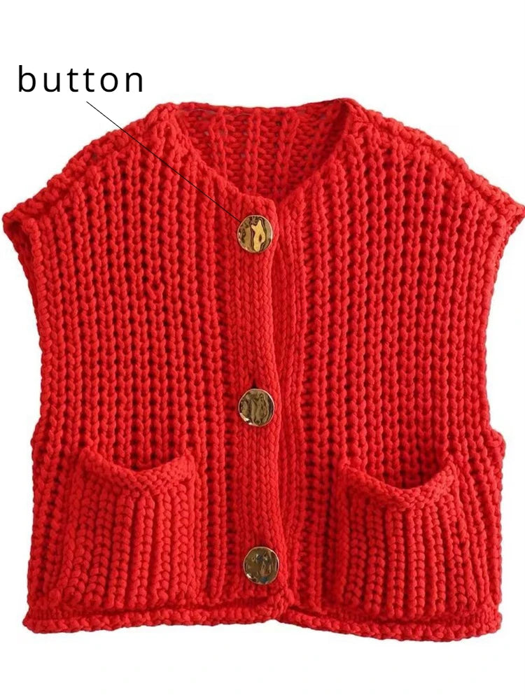 Suninheart Knitwear Sweater Cardigan Pocket Women's Jackets Hollow Out Fashion Short Sleeve See-Through Coat Female Knit Outwear