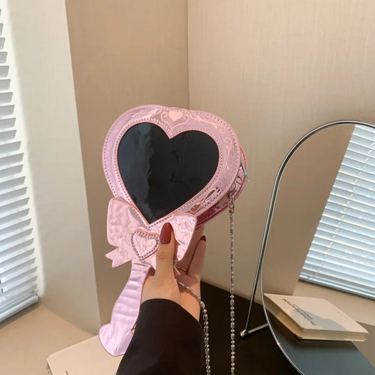 Bolso de hombro pequeño para mujer, bolso cruzado Sweet Love para niñas, bolso de mano de cuero PU