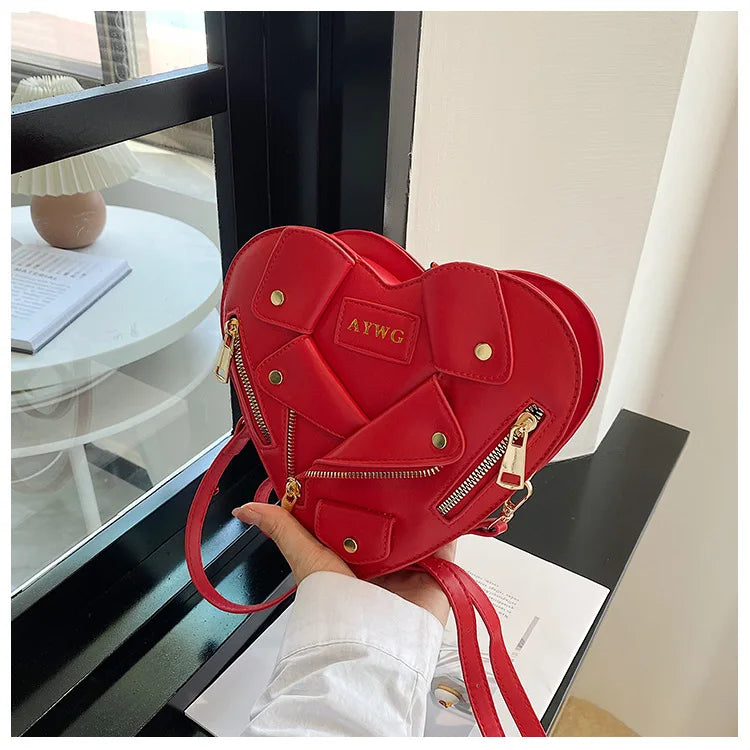 Motorcycle Style Clothes Shape Crossbody Bag Spice Girl Style Shoulder Bag Women Heart Shape Handbag Love Messenger Bag