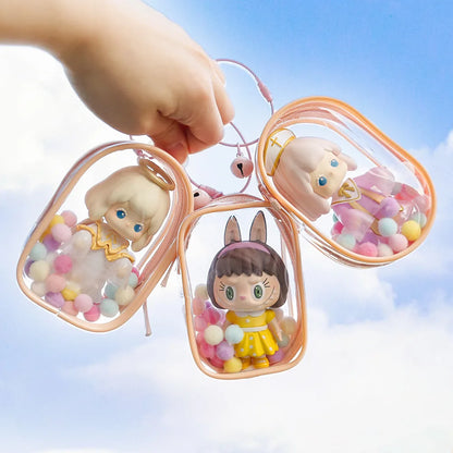 Japanese Kawaii 10cm Doll Dispaly Bag Second Element Anime Transparent Itabag Mini Doll Show Pendant Bag Blind Box Organizer Bag