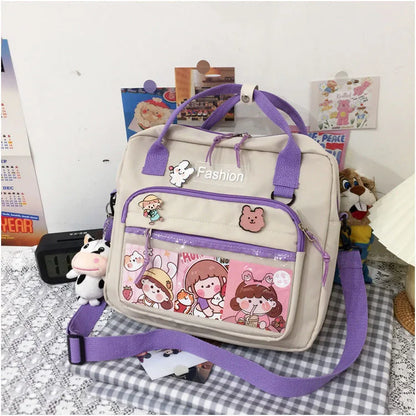 Bolso de mano japonés para chicas de secundaria, bolso escolar multifuncional JK, bolso de hombro transparente, mochila para mujeres, itabag kawaii