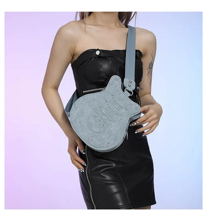 Bolso bandolera para mujer, divertido bolso de violín, nuevo bolso de hombro de color bloque de moda 2024